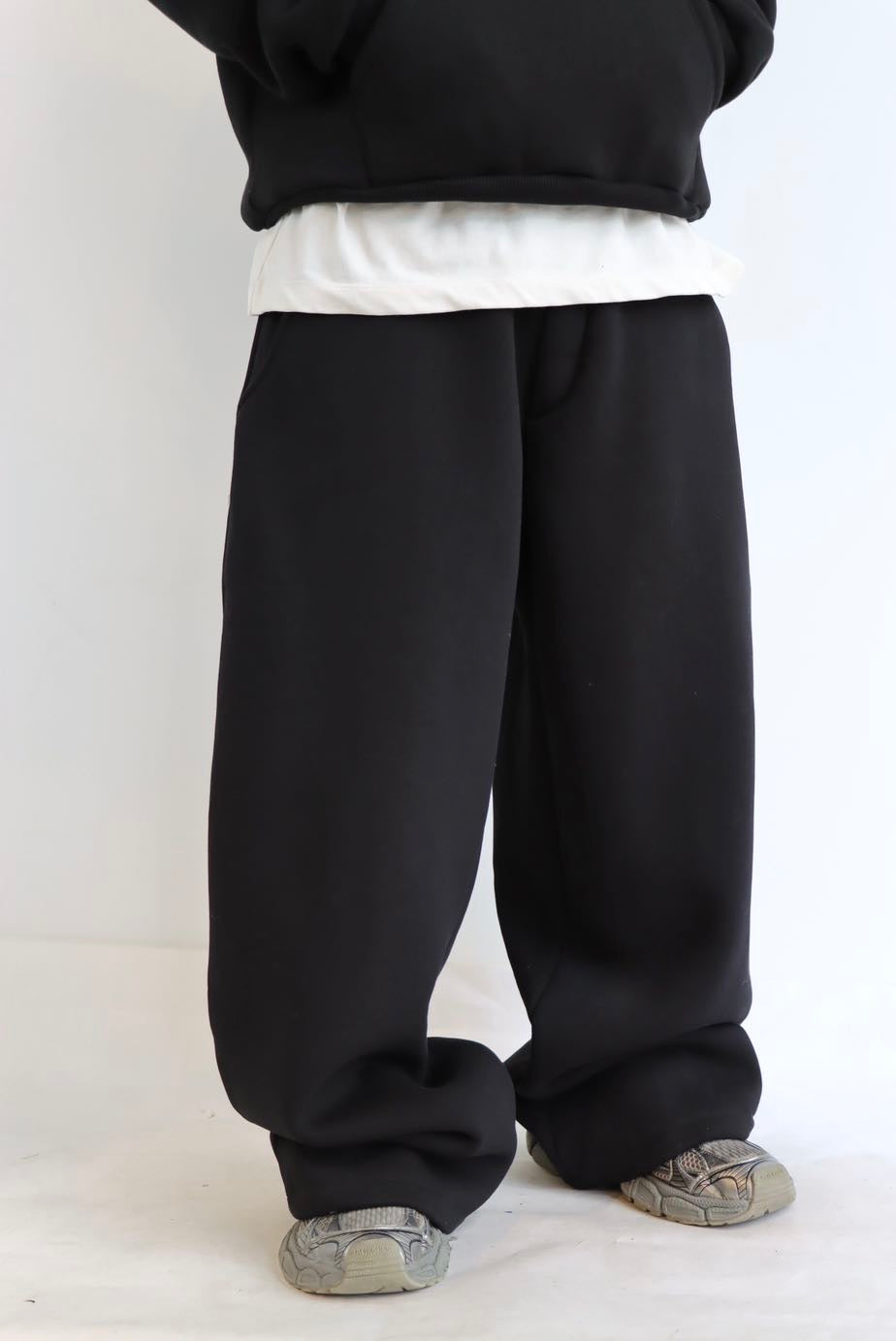 Pantalone tuta felpa baggy nero