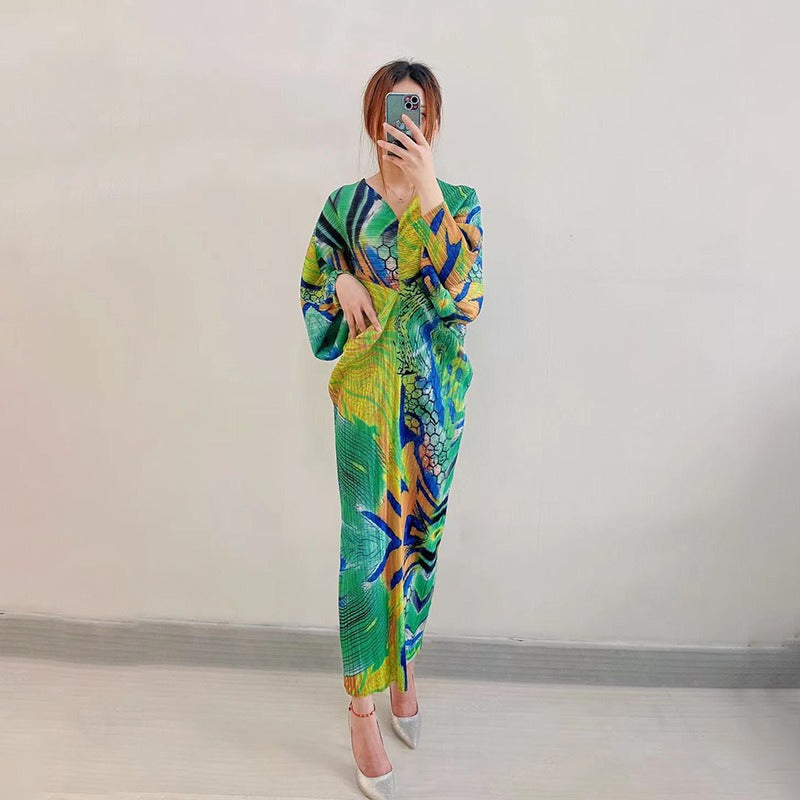 Vestido largo estampado curvy mujer