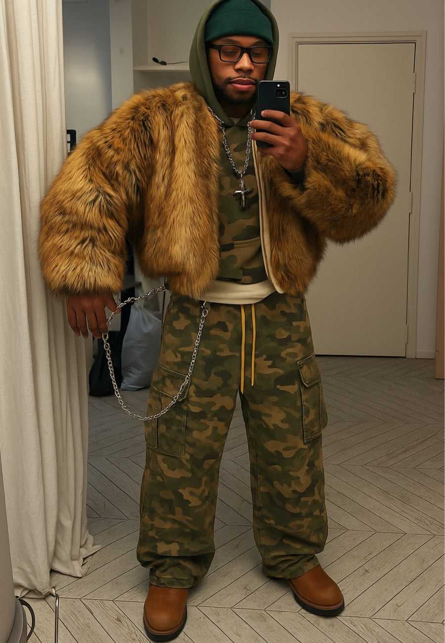 Pantalone cargo mimetico camouflage uomo baggy