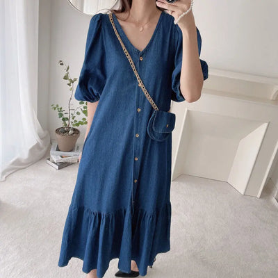 Abito lungo jeans leggero donna Dark Blue MUST HAVE