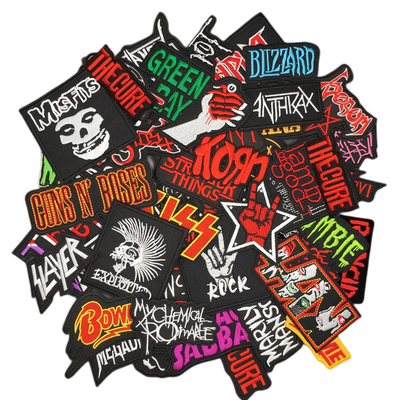 50pcs a lot Mixed Iron rock patch ricamate MUST HAVE BAD PEOPLE