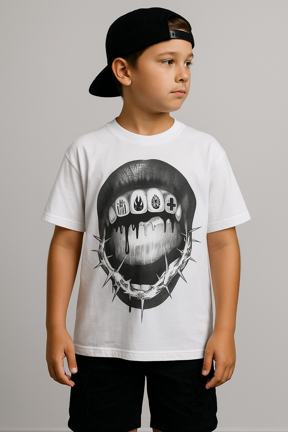 T-Shirt Grillz & Thorns Bianca