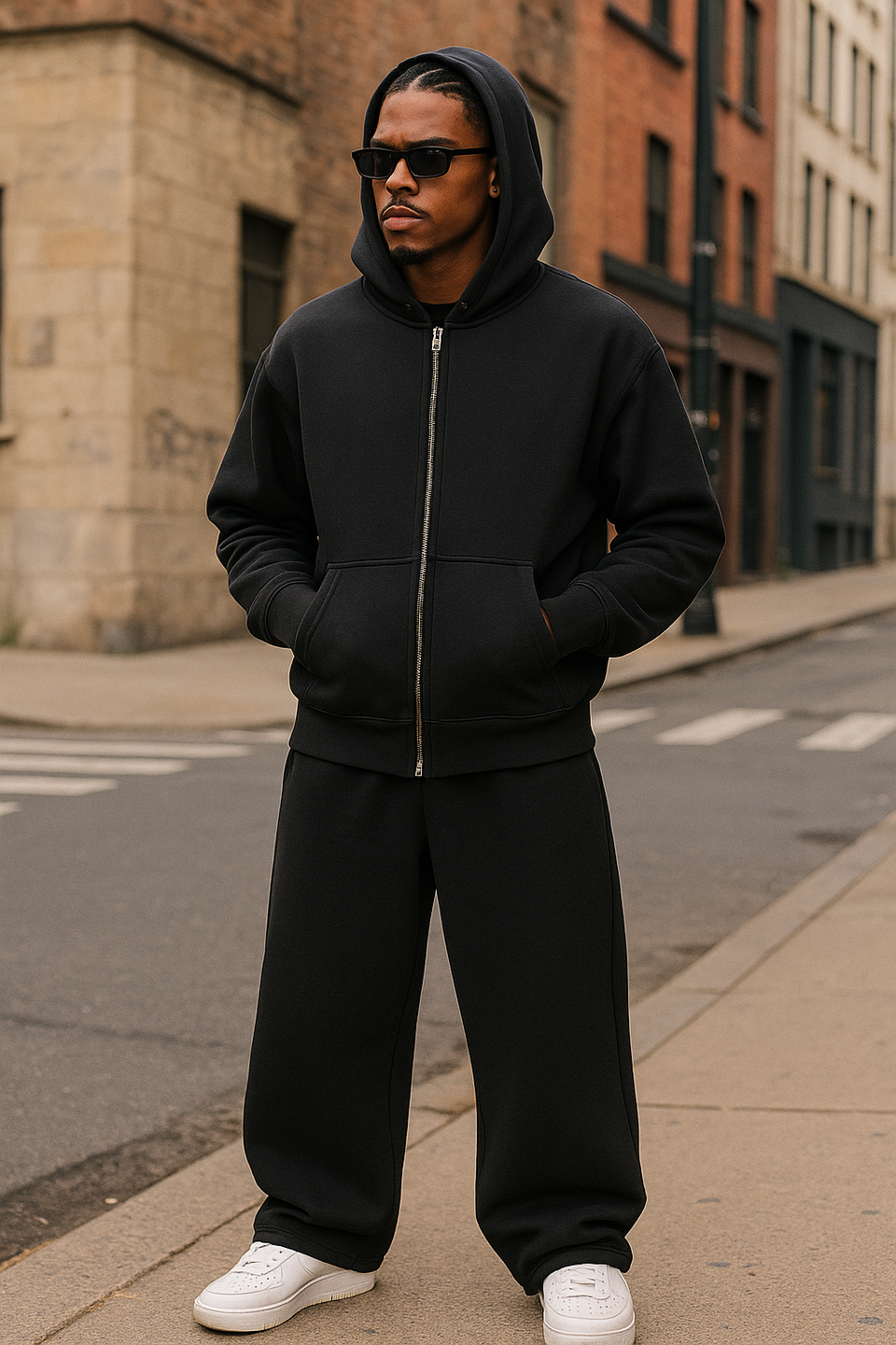 Pantalone tuta baggy nero