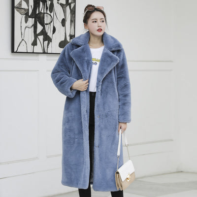 Pelliccia teddy ecologica pelo raso Blue MUST HAVE