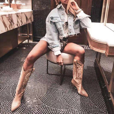 Camperos ecopelle suede ricamato donna MUST HAVE