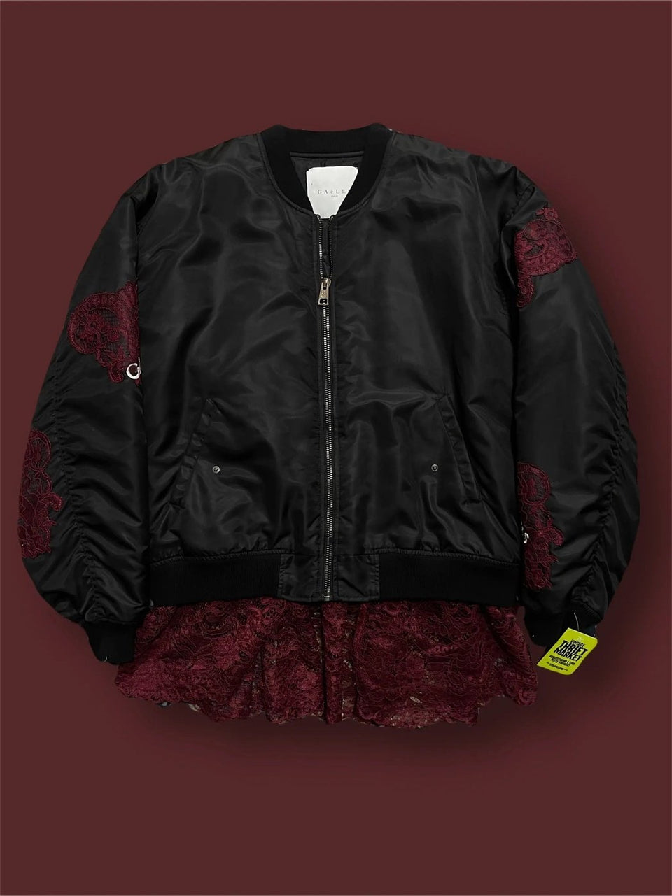 Bomber oversize Gaelle Paris con pizzo e ricami