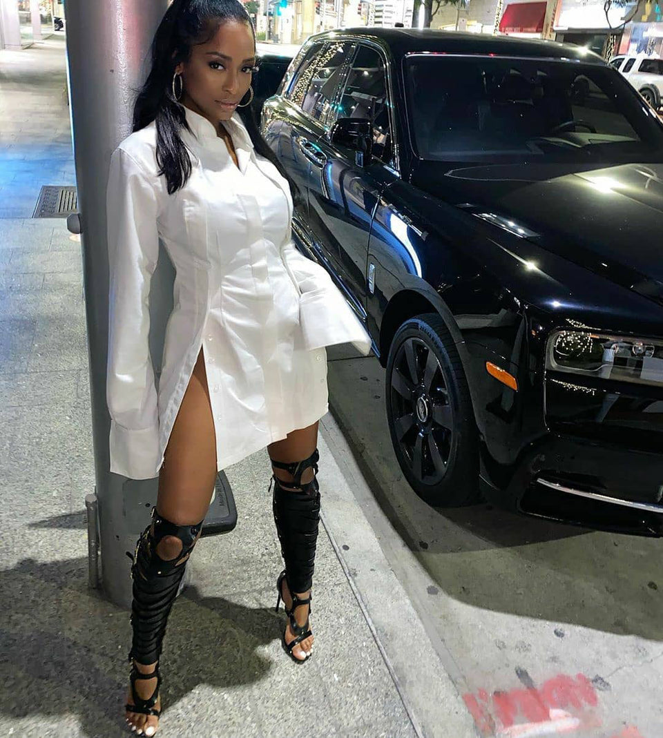 Women's shirt slit dress