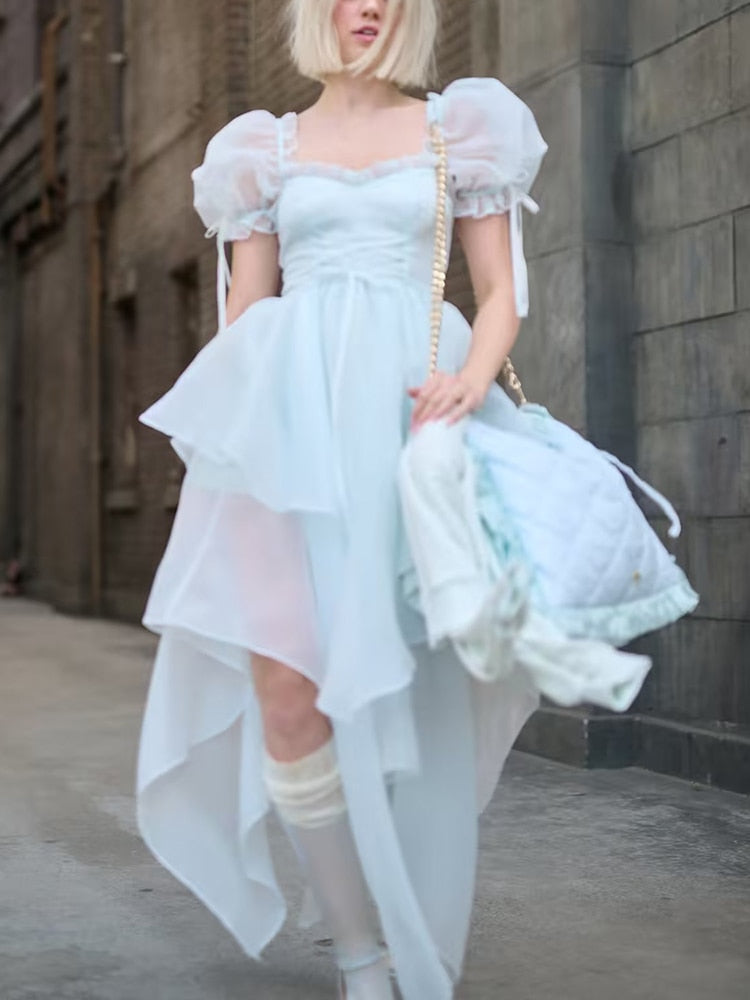 Vestido largo de georgette para mujer