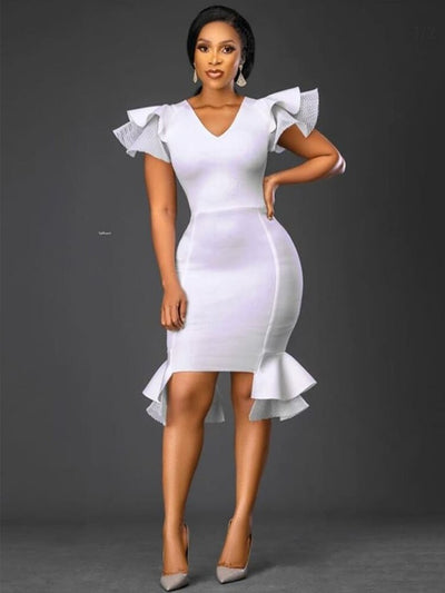 Abito curvy donna Frida con balzette White Curvy