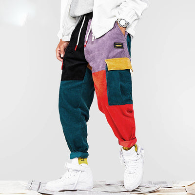 Pants Vintage Color Block Patchwork uomo pantalone tasconi Hype